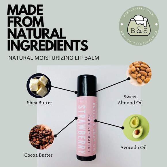 ✨HOST PICK 🍓Two Handcrafted S.O.S Lip Butter Sticks Strawberry - Picture 3 of 10